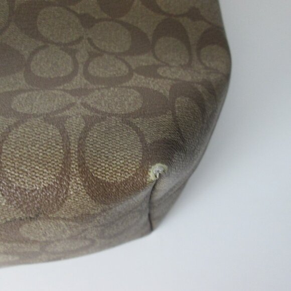 Coach Signature City Zip Tote Bag Logo All-Over Pattern Brown Jacquard F21974 - Picture 7 of 8